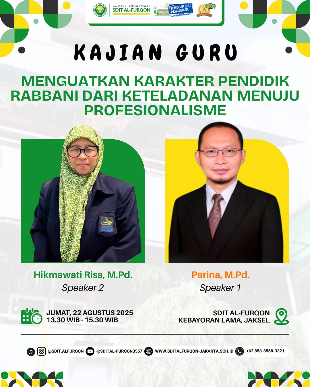 poster kajian guru SDIT dan TKIT Al-Furqon